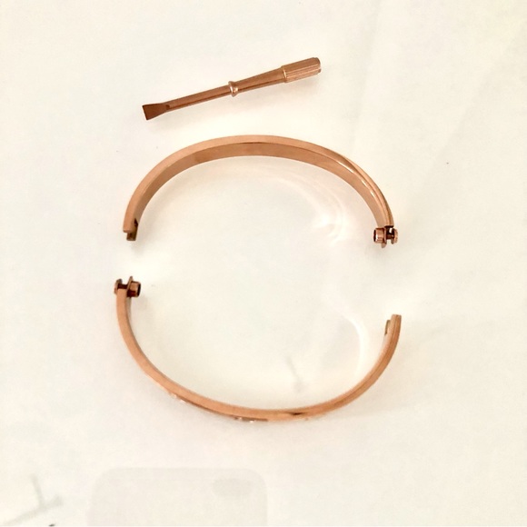 Rose Gold Screw Bracelet Cuff - Picture 4 of 8